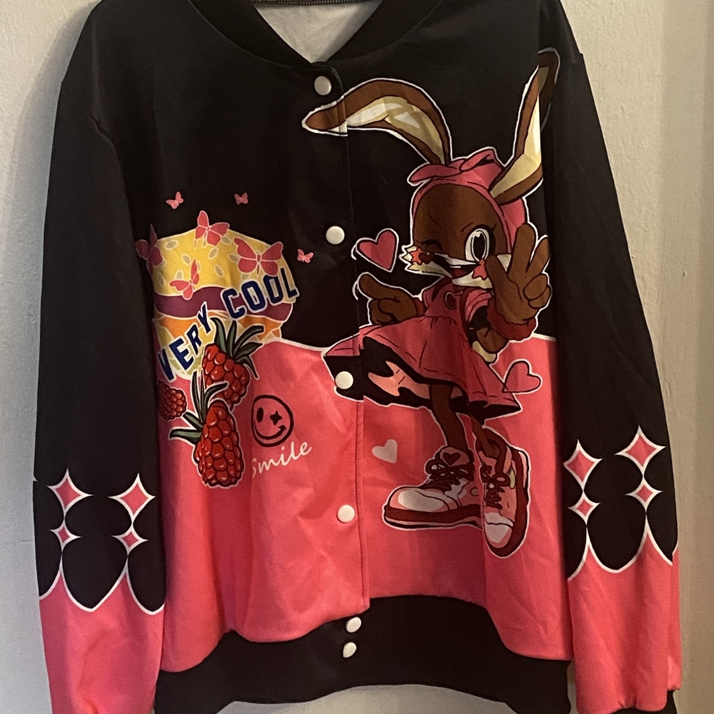 Black and Pink Graphic Jacket